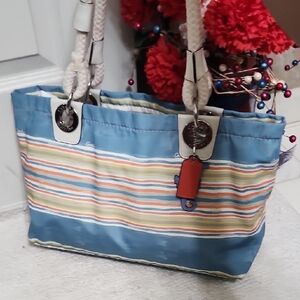 Coach Striped Tote Bag